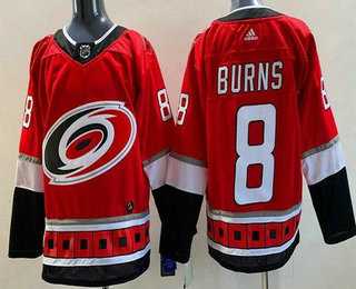 Mens Carolina Hurricanes #8 Brent Burns Red Authentic Jersey->carolina hurricanes->NHL Jersey
